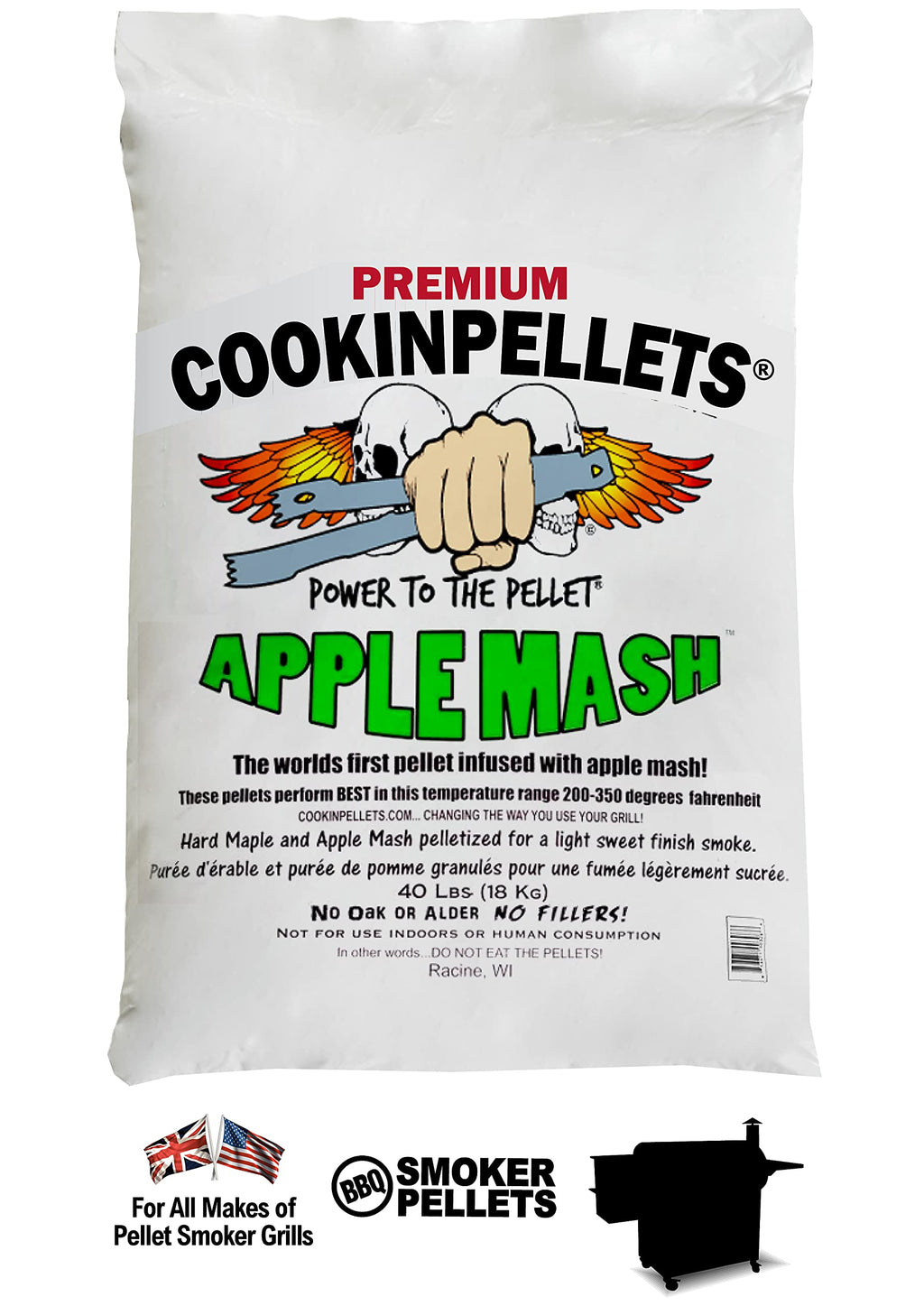 Apple Mash and Hard Maple BBQ Grill Wood Pellets, 40 Lb Bag H143
