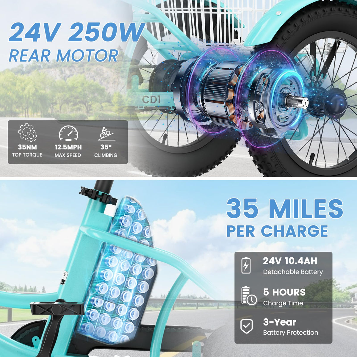 16 Inch Electric Tricycle A1186