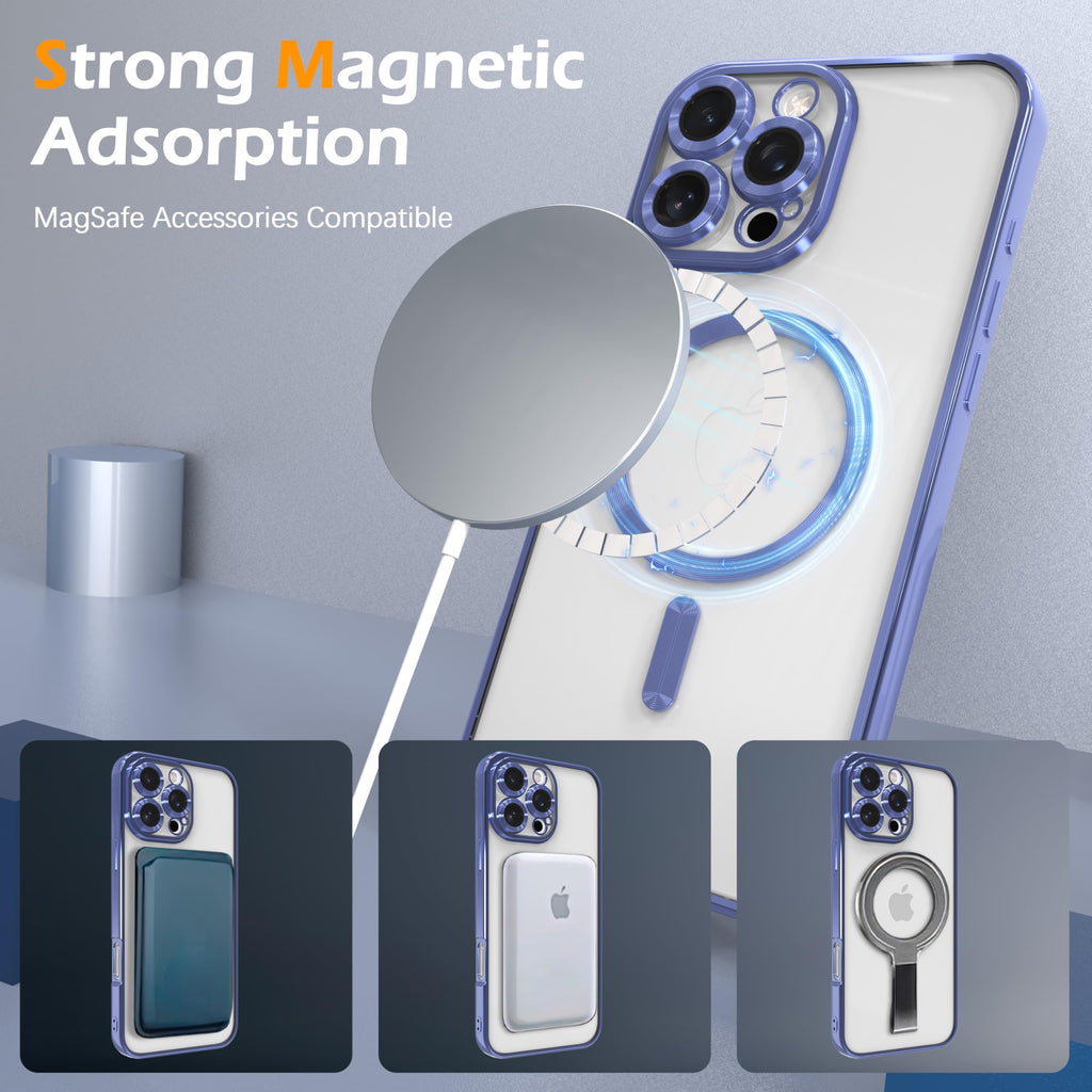 Magnetic Clear Case for iPhone 13 Pro Max with Camera Lens Protection U471635