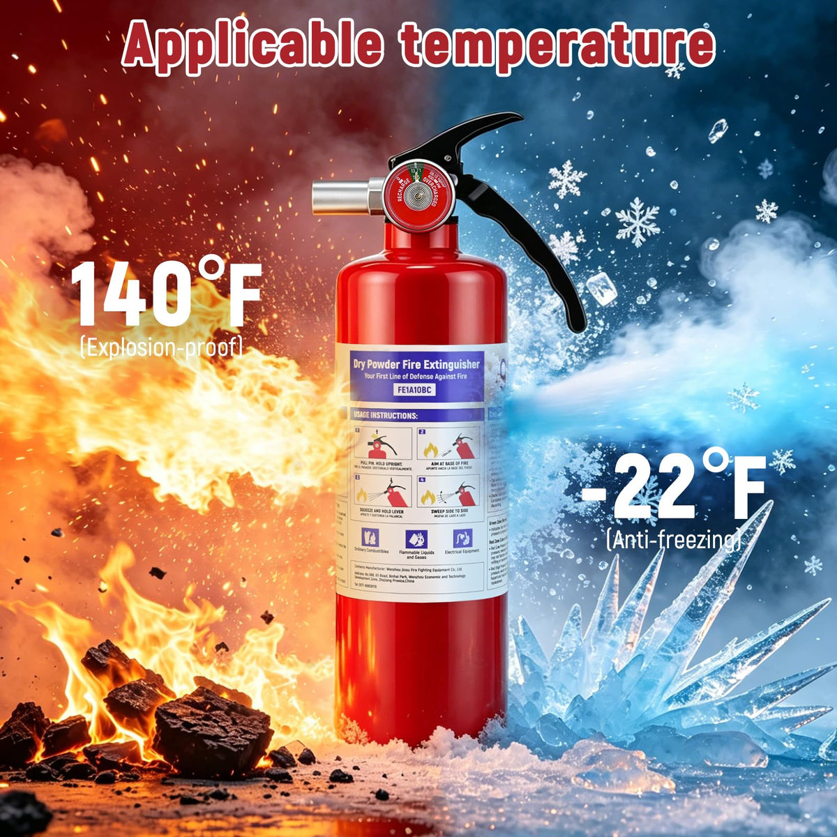 2 Pack 2.5LB ABC Dry Powder Fire Extinguisher V35733