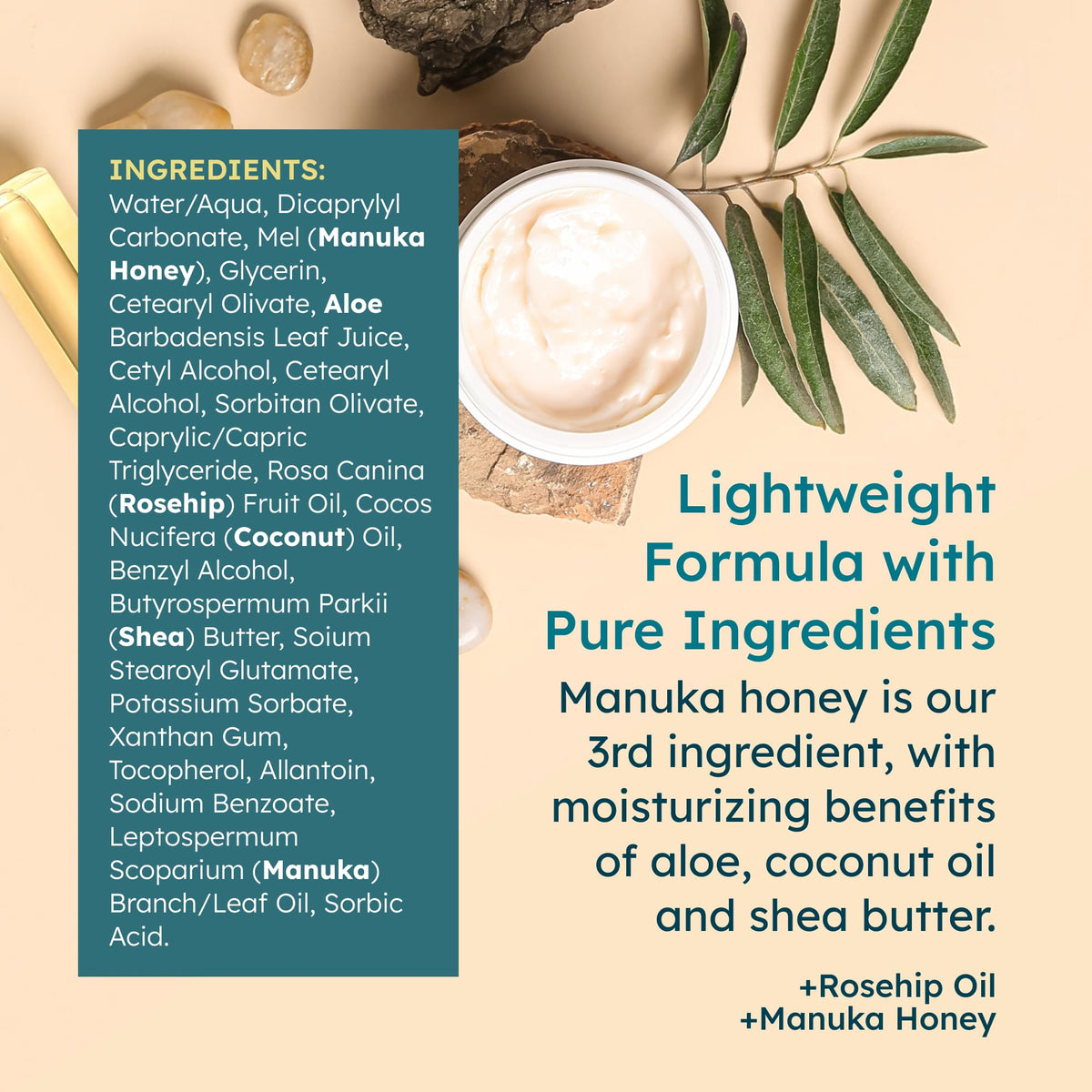 Manuka Honey Moisturizing Face Cream and Face Oil Bundle 1.7 oz I79989