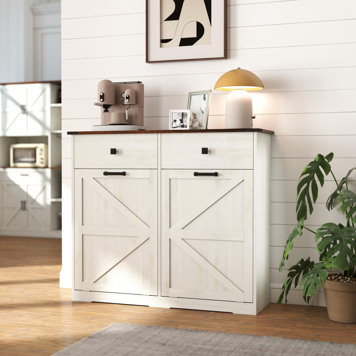 20 Gallon Double Tilt Out Kitchen Trash Can with Hideaway Drawer E540