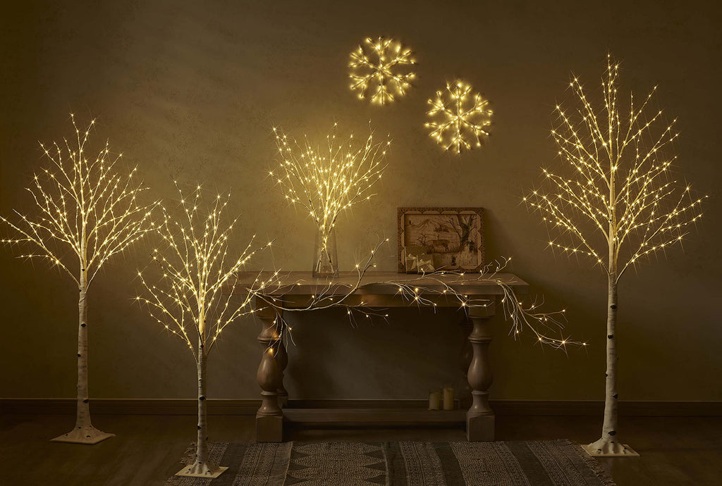 4FT 200L Warm White LED Birch Tree G8155
