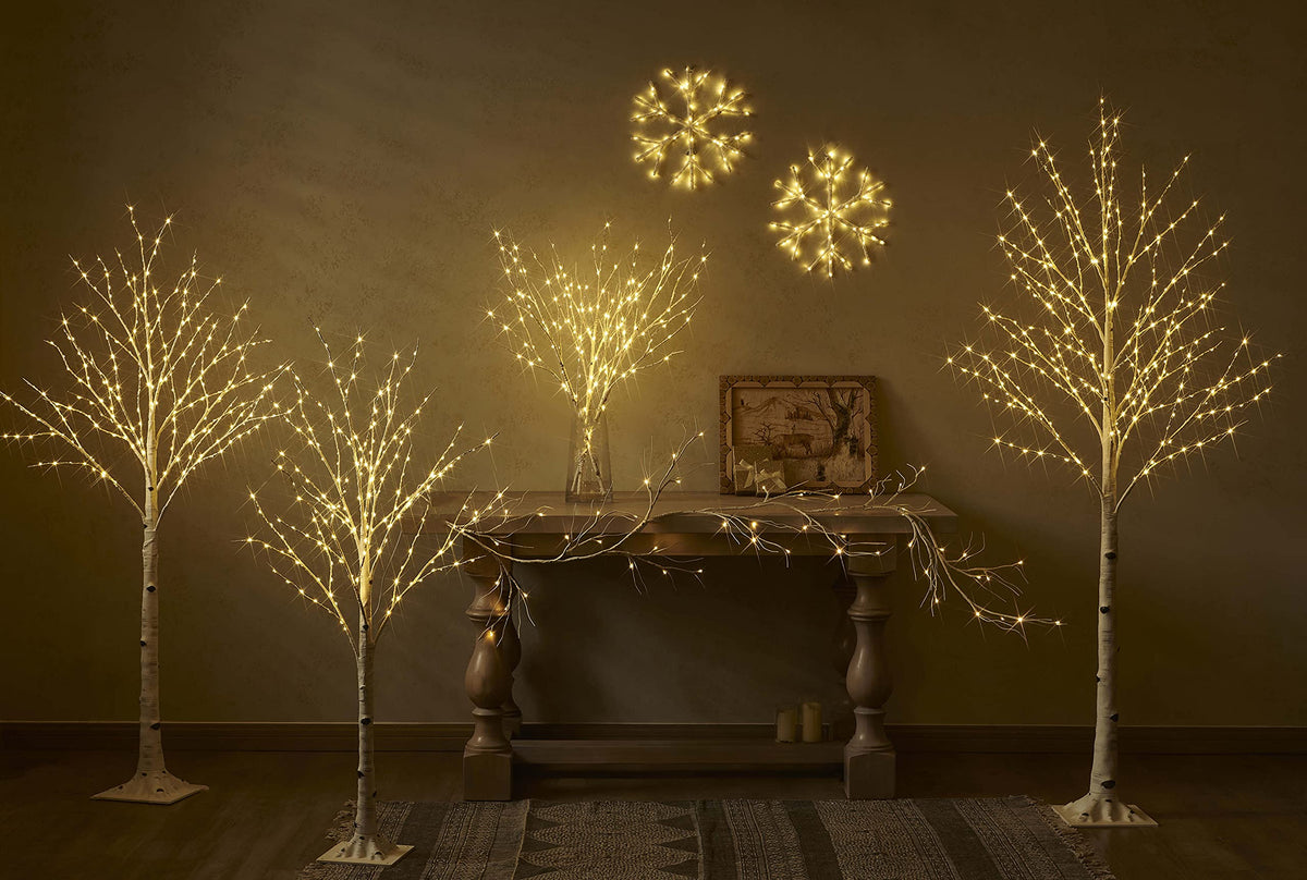 4FT 200L Warm White LED Birch Tree G8155