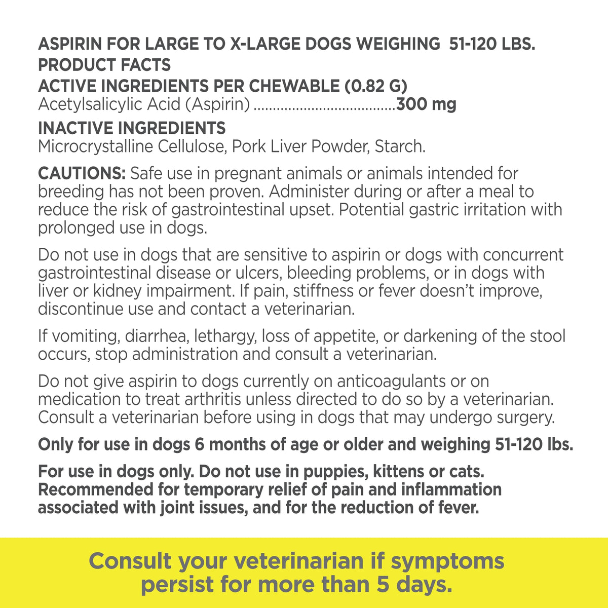 Canine Aspirin 120 ct D557727