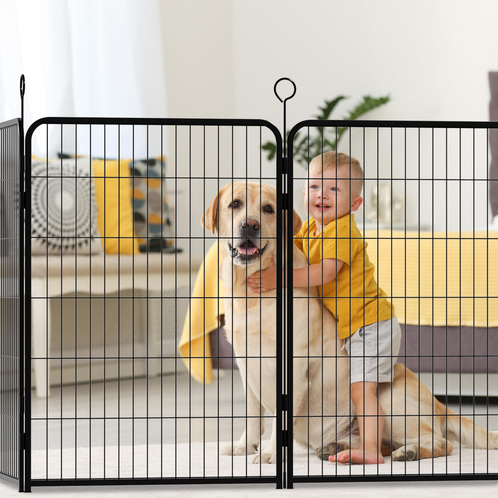 Heavy-Duty Iron Exercise-Pen System Portable Yard Camping Kennel Alternative F442