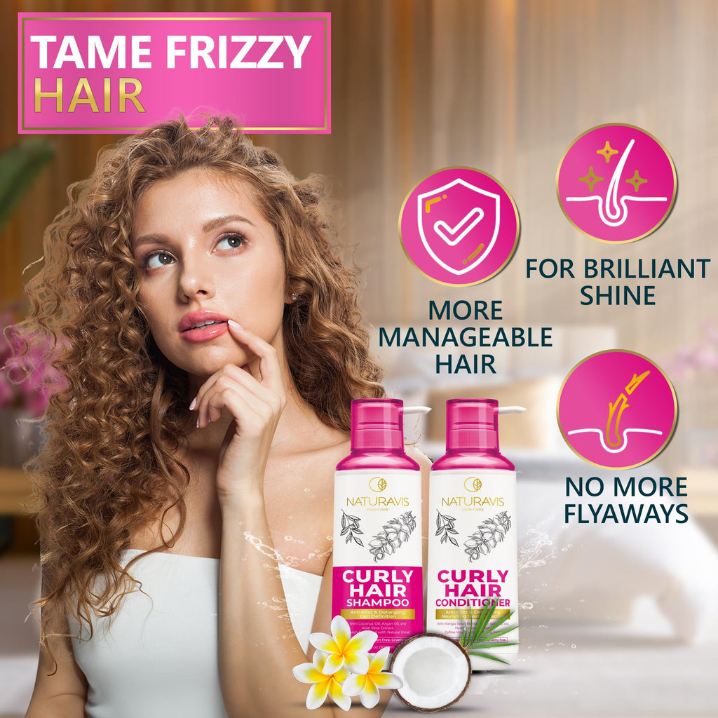 Curly Hair Shampoo and Conditioner Set and Mask U86656