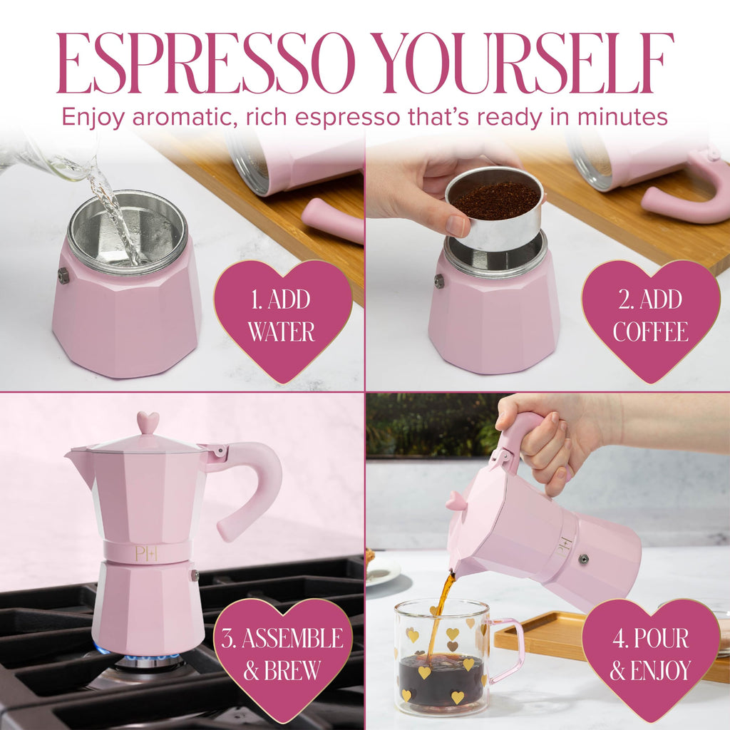 Stovetop Espresso and Coffee Maker Pink K680