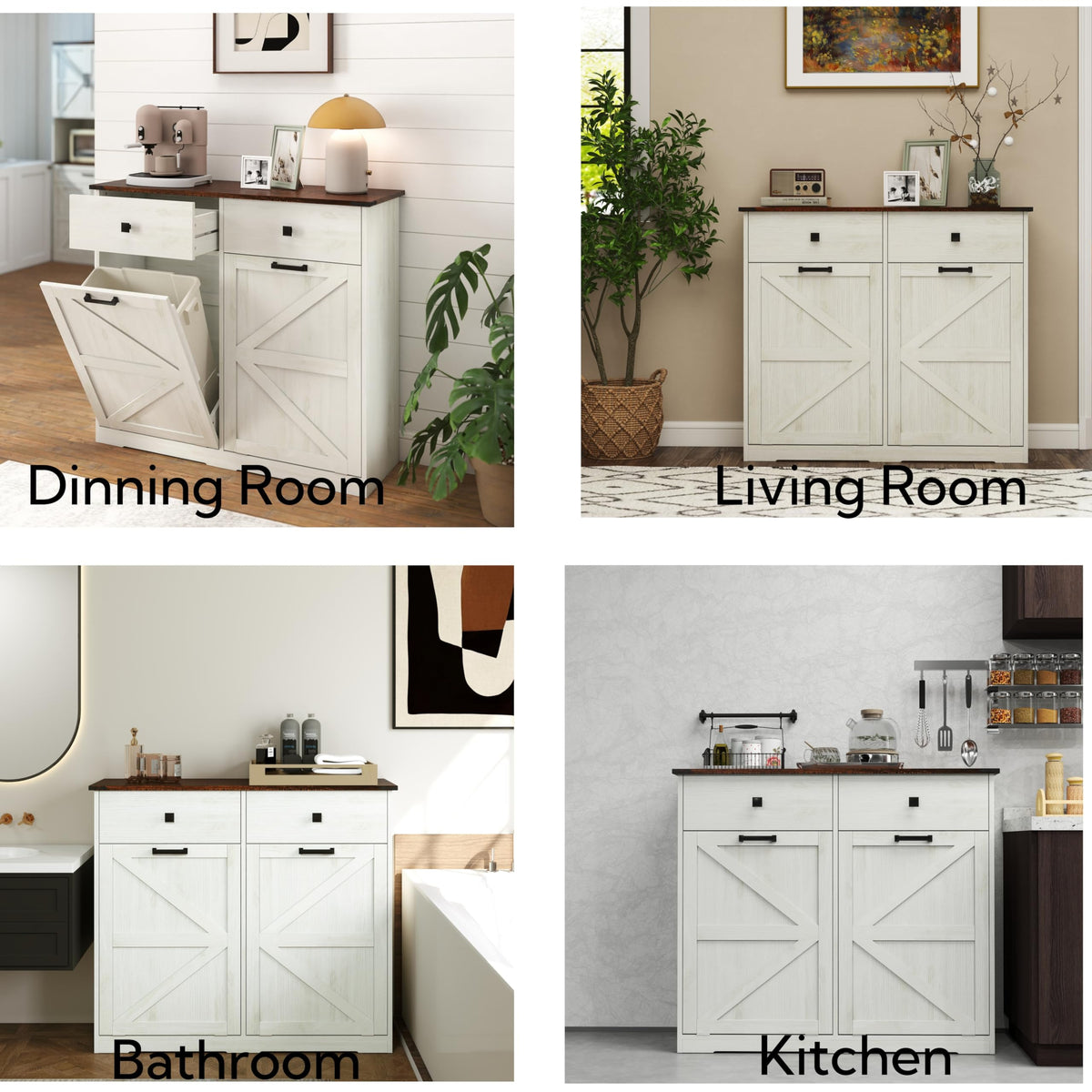 20 Gallon Double Tilt Out Kitchen Trash Can with Hideaway Drawer E540