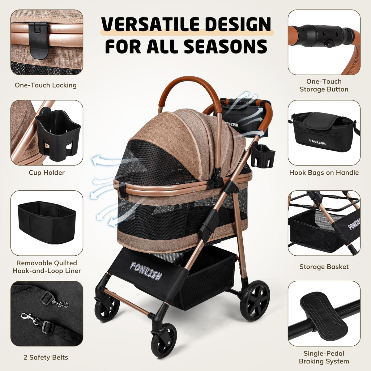 Foldable Pet Stroller V21478