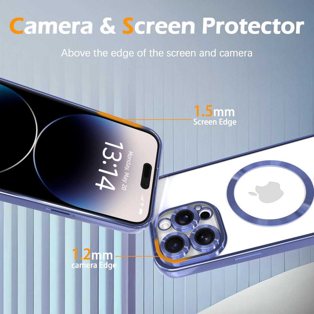Magnetic Clear Case for iPhone 13 Pro Max with Camera Lens Protection U471635