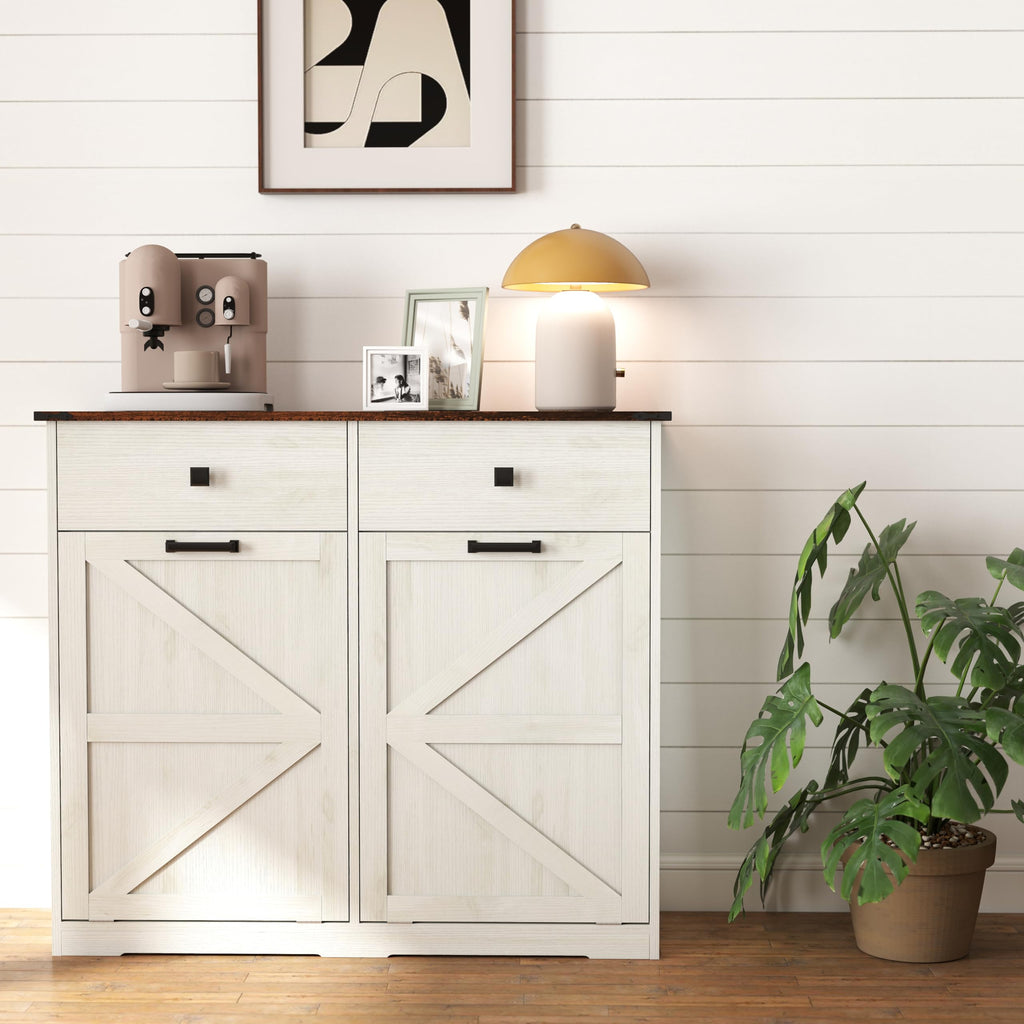 20 Gallon Double Tilt Out Kitchen Trash Can with Hideaway Drawer E540