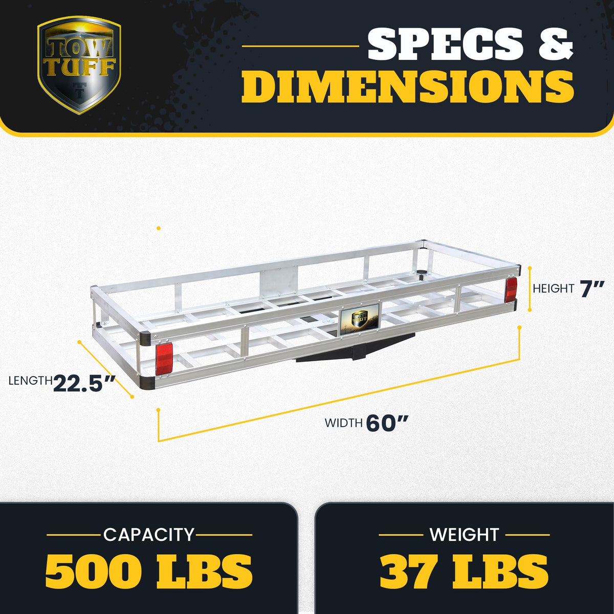 60 in Aluminum Hitch Carrier 500 lb G3504
