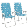 Set of 2 Blue Patio Folding Chairs F63440