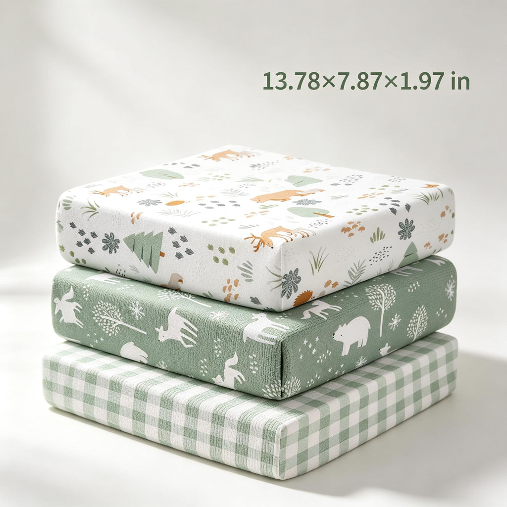 3 Pack Fitted Neutral Baby Crib Sheets B3730