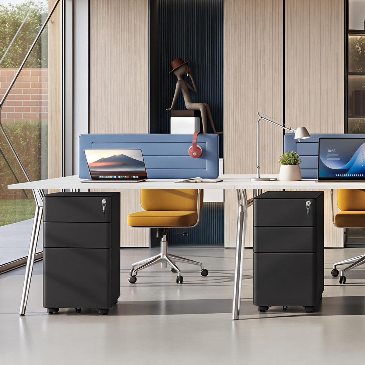 3 Drawer Mobile File Cabinet F725