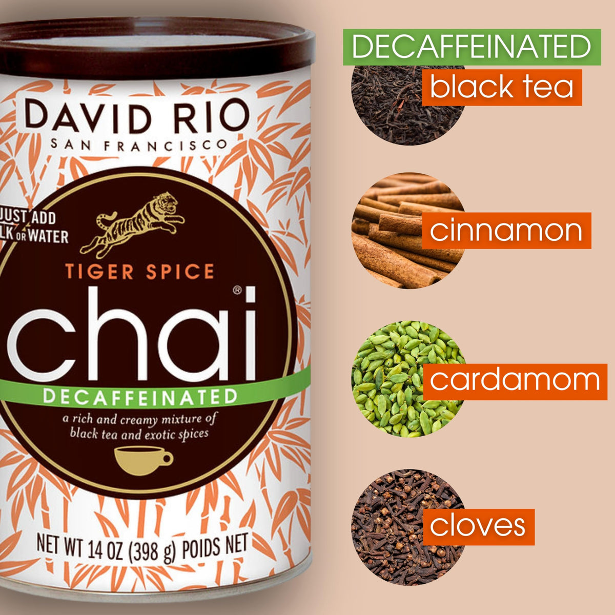 Decaffeinated Chai Tea Latte Mix, 14 Oz J7301