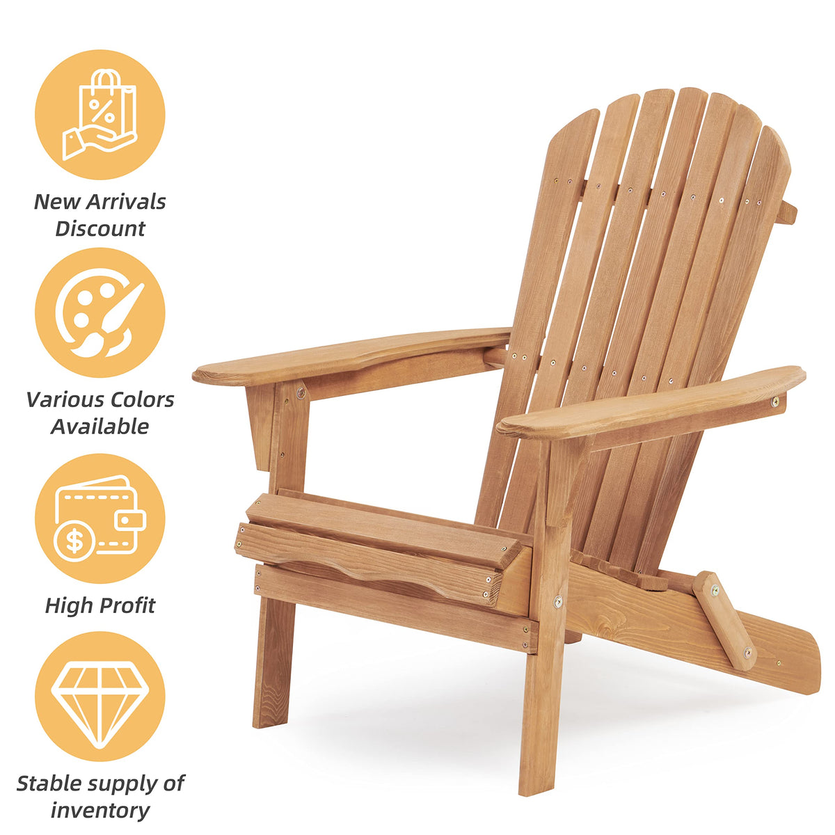 Cedar Folding Adirondack Chair Set of 2 M99979