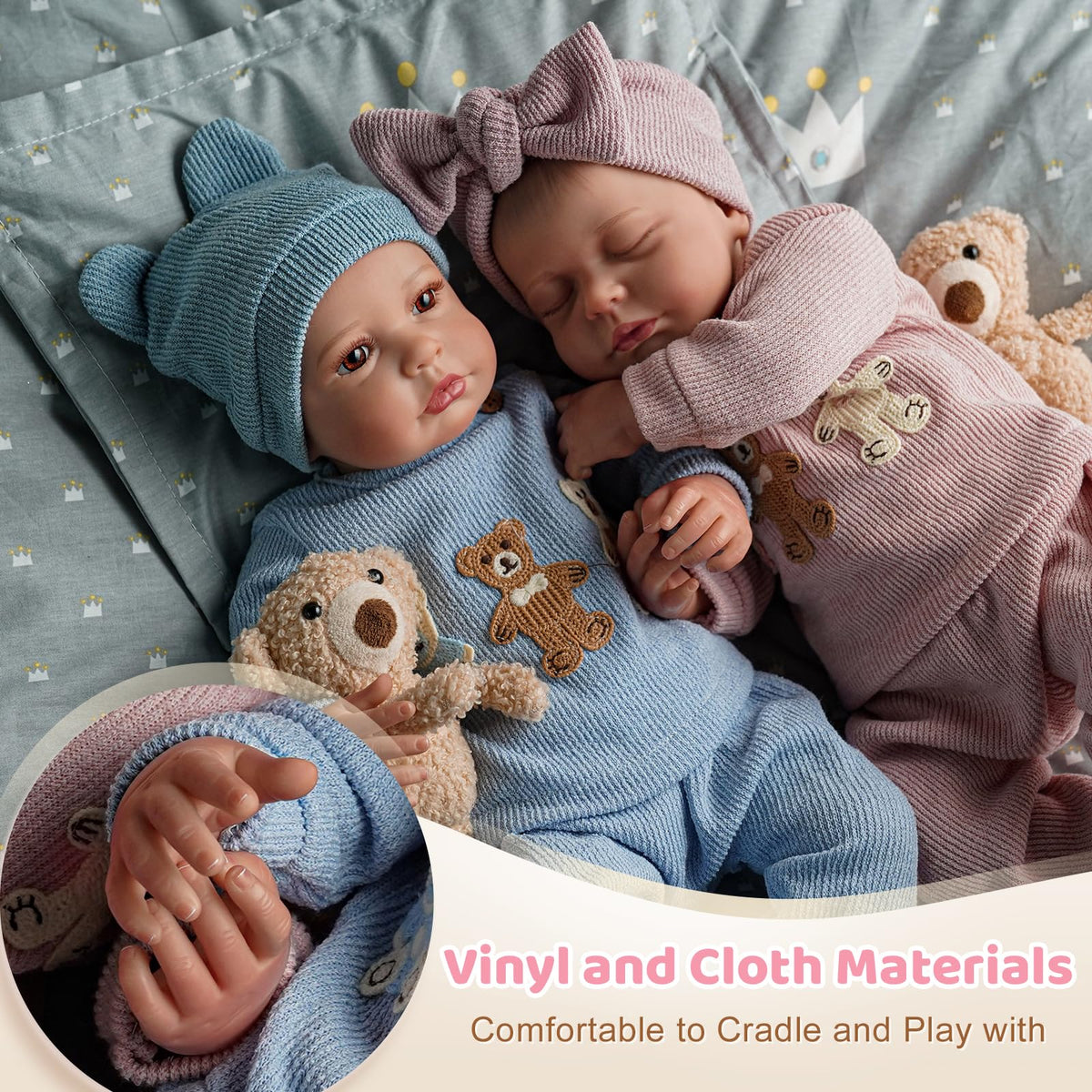 20 Inch Lifelike Reborn Baby Dolls Twins B88628