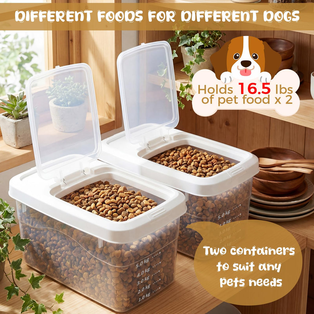 2 Pack 11 Lbs Airtight Dog Food Storage Container with Scoops Z552661