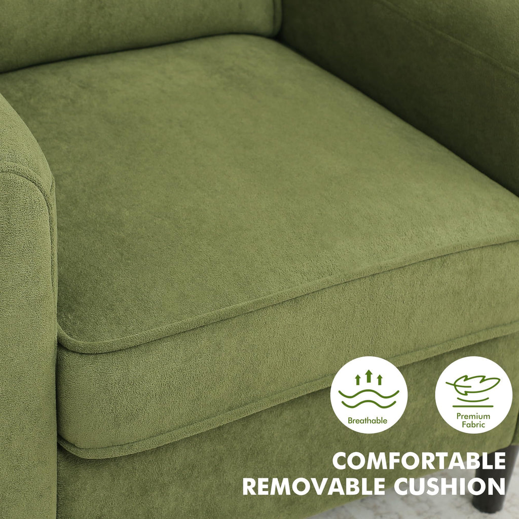 Green Mid Century Modern Upholstered Accent Chair Set of 2 D76934