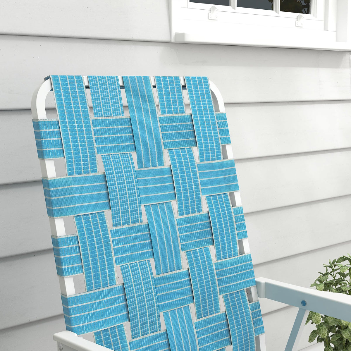 Set of 2 Blue Patio Folding Chairs F63440