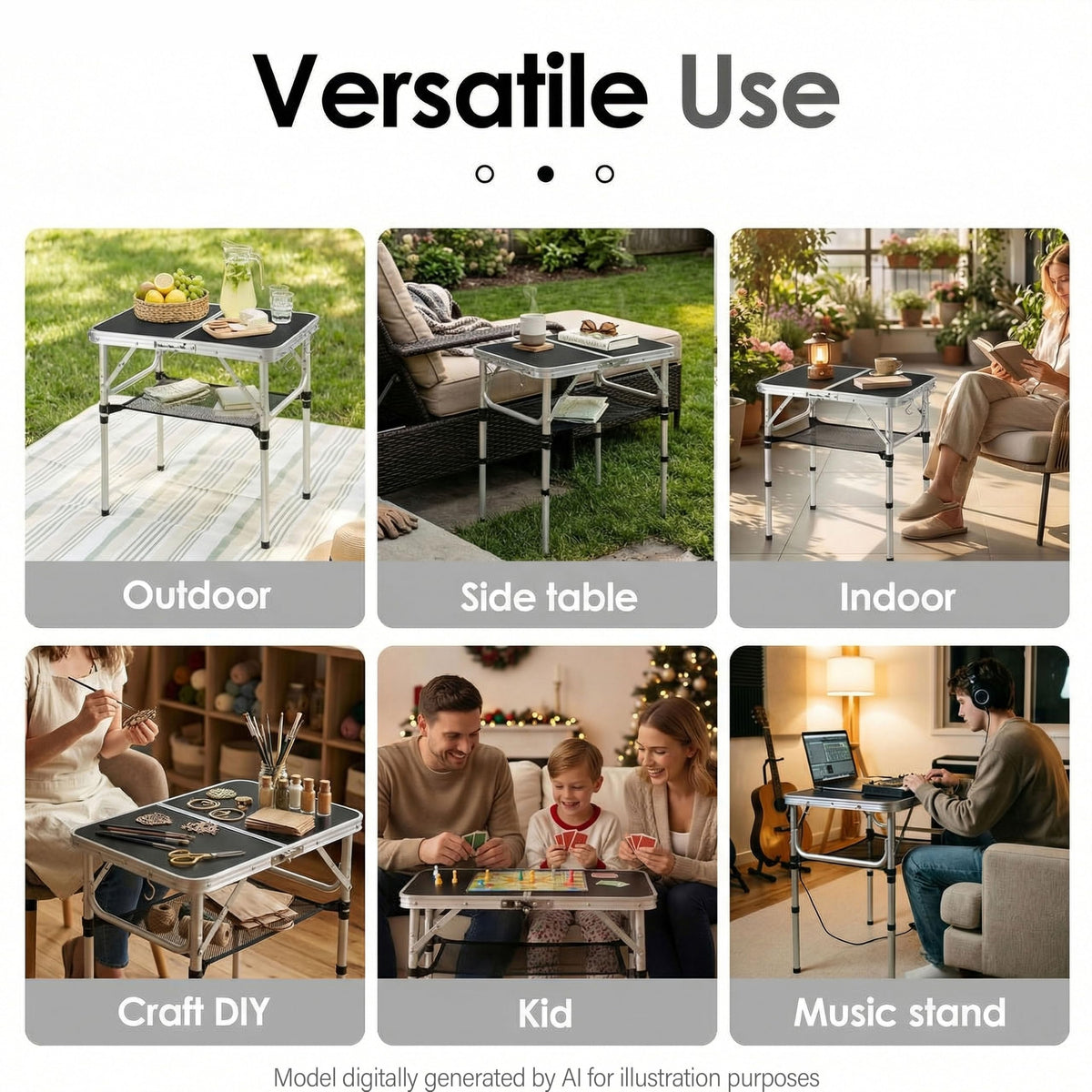 Small Folding Table 2ft with Mesh Holder Y93050
