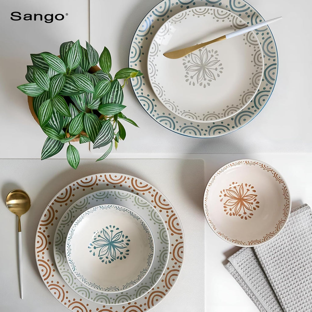 12-Piece Speckled Stoneware Dinnerware Set for 4 L20565