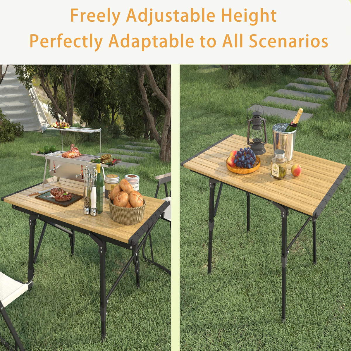 Lightweight Aluminum Alloy Folding Camping Table with Carry Bag E112