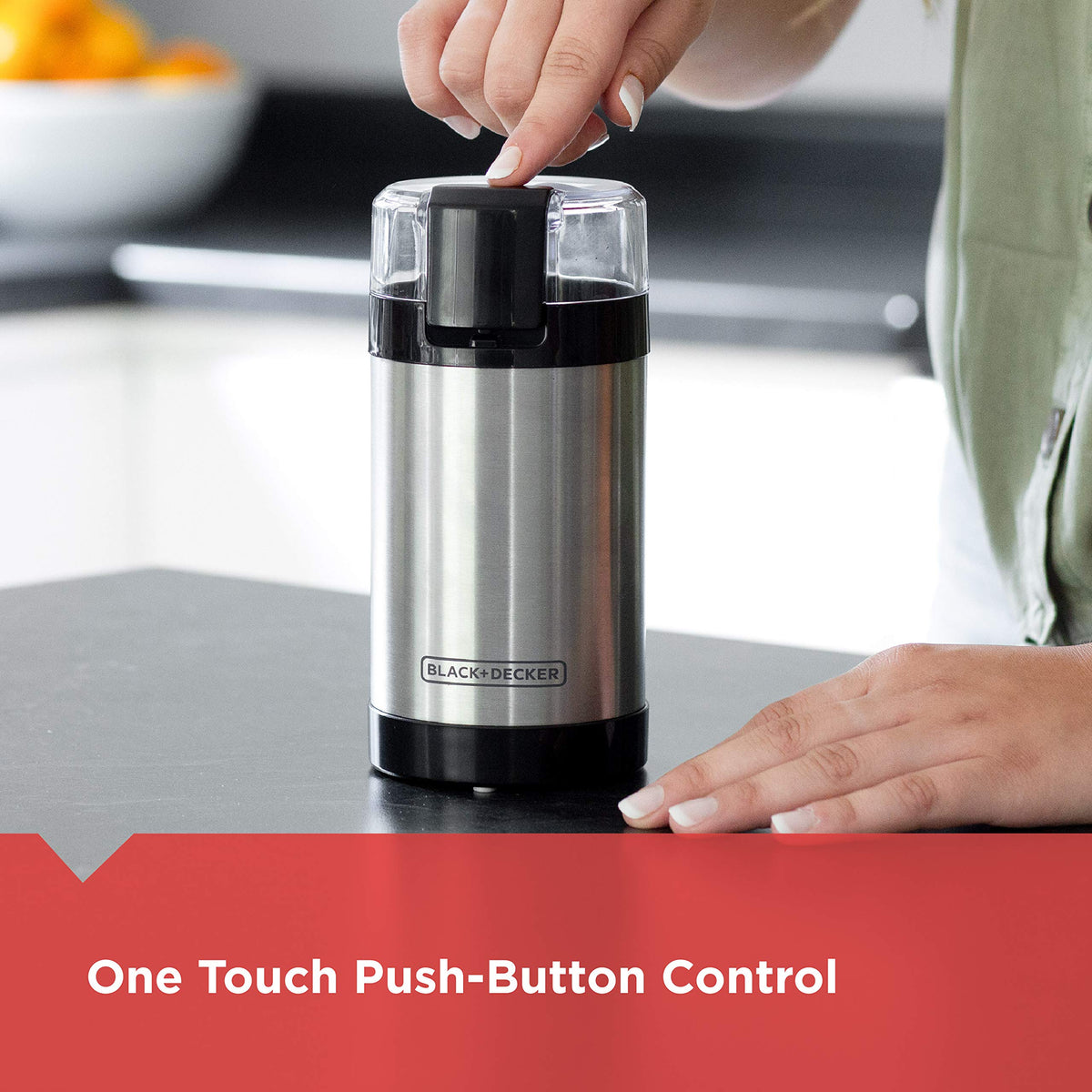 One-Touch Coffee & Spice Grinder with Stainless Steel Blades B79018