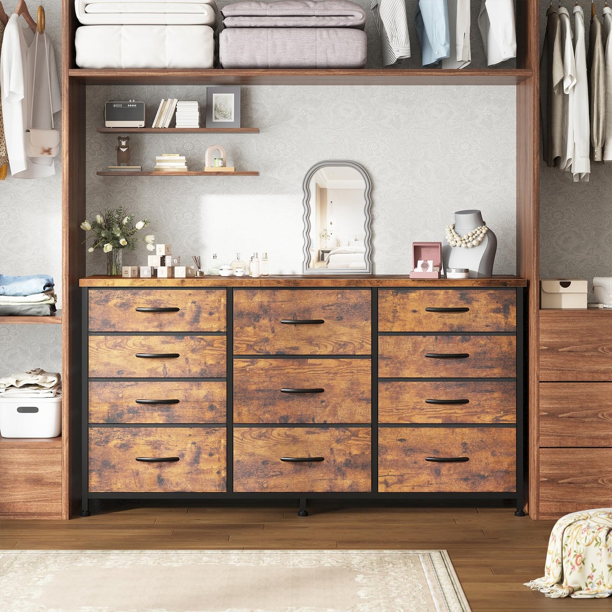 47.2"W Long Dresser with 11 Fabric Drawers F552357