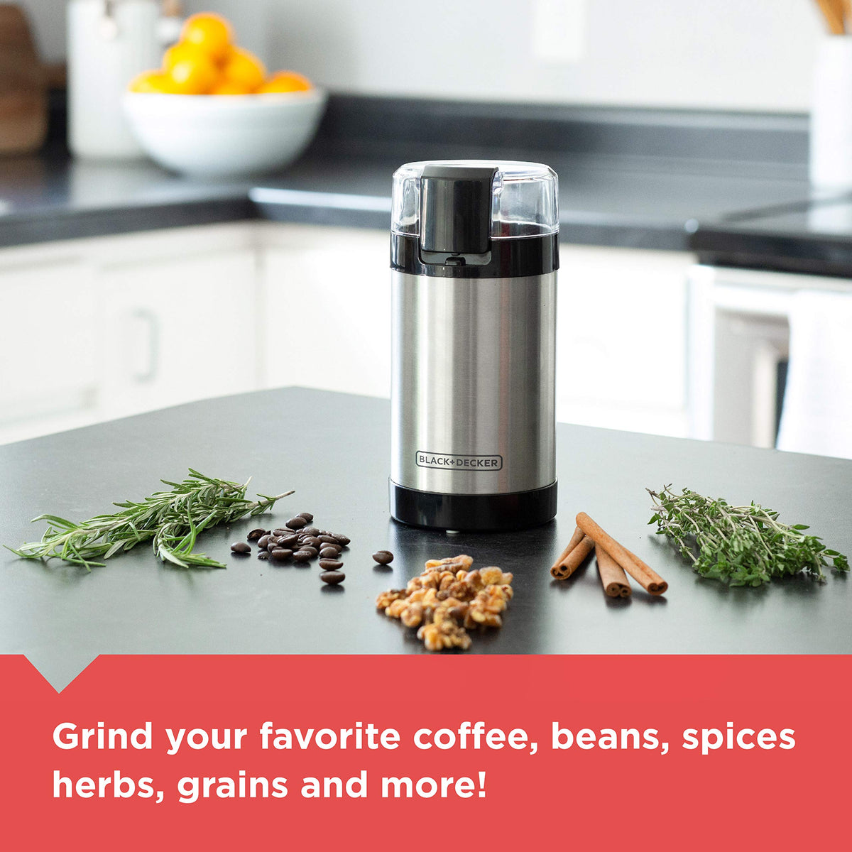 One-Touch Coffee & Spice Grinder with Stainless Steel Blades B79018