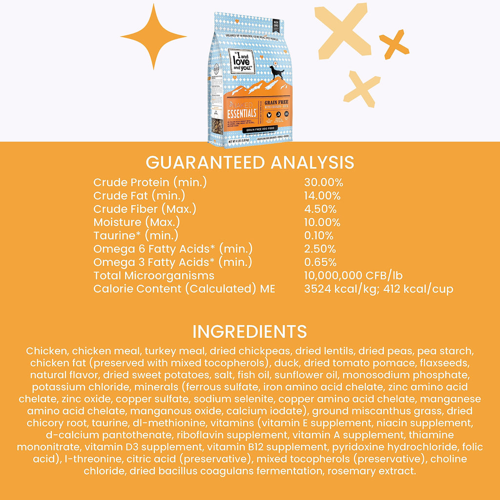 Chicken Duck Dry Dog Food 4lb Bag T2590