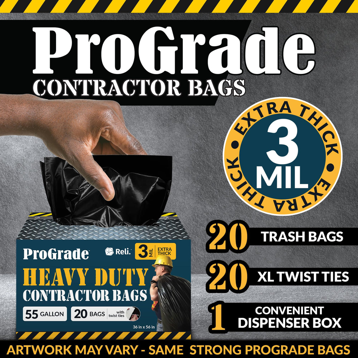 55 Gallon Heavy Duty Trash Bags V677
