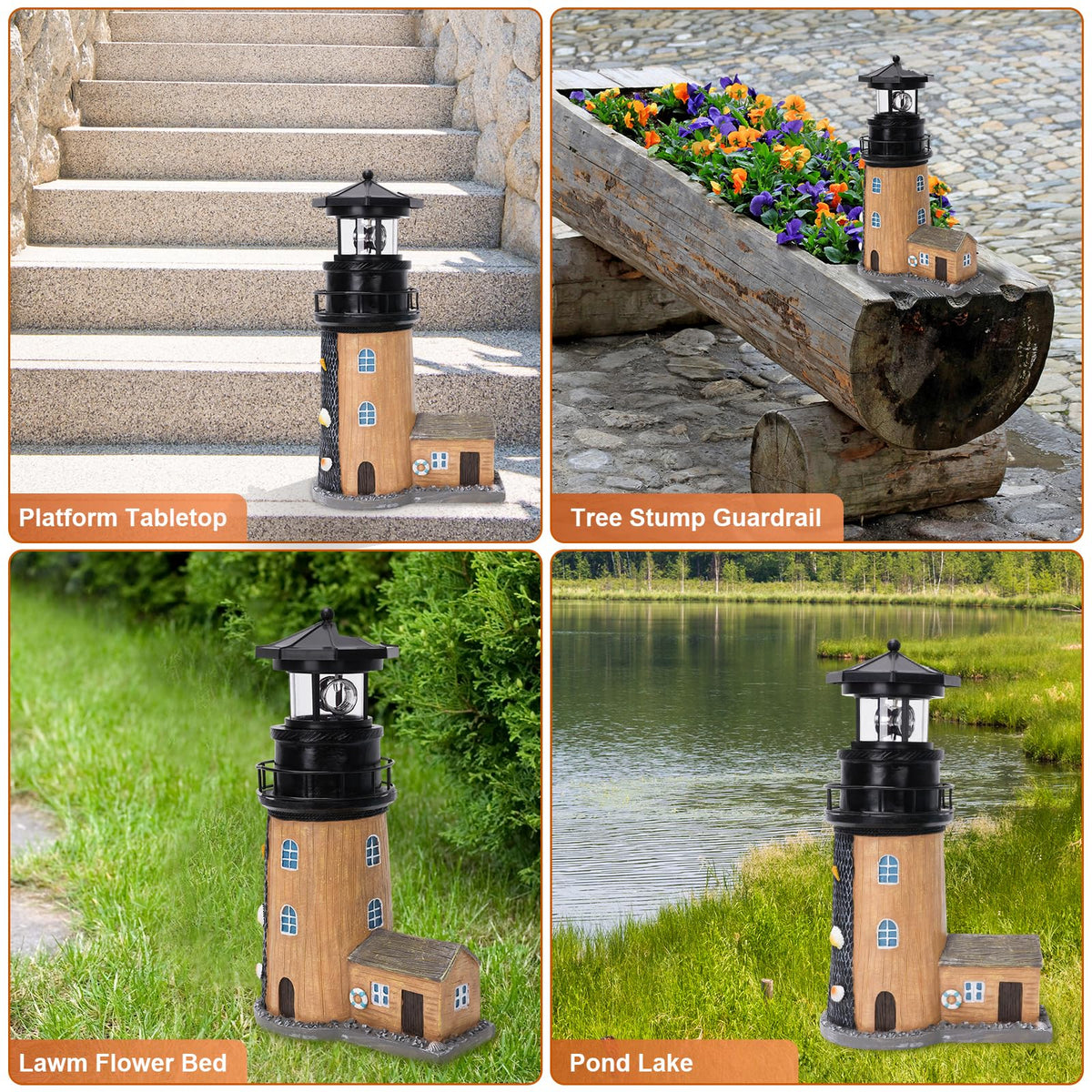 Solar Lighthouse with Rotating Beacon J250