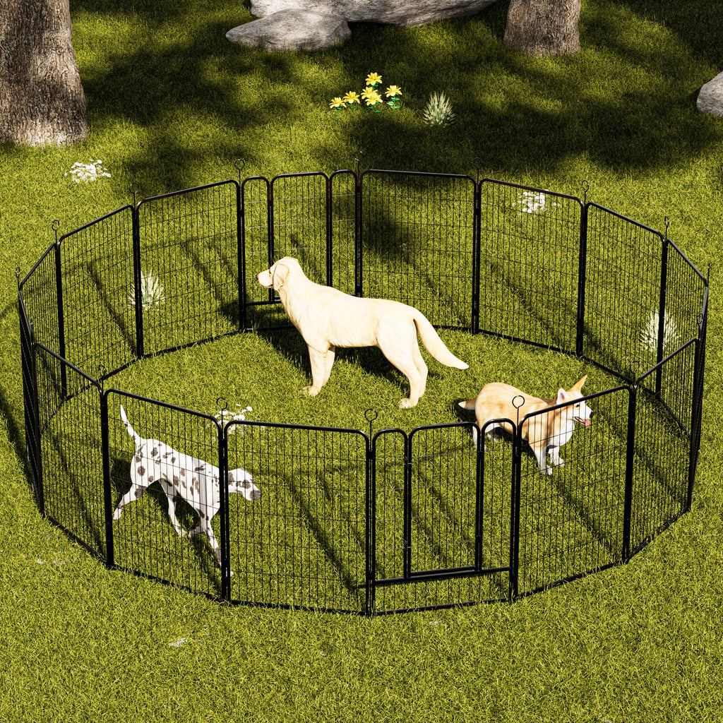 Heavy-Duty Iron Exercise-Pen System Portable Yard Camping Kennel Alternative F442